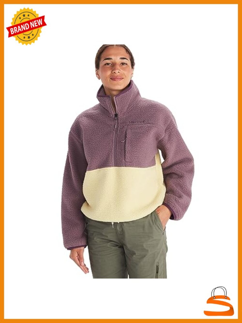 Sherpa Fleece 1/2 Zip Pullover Jacket Cozy Outdoor Hiking Camping